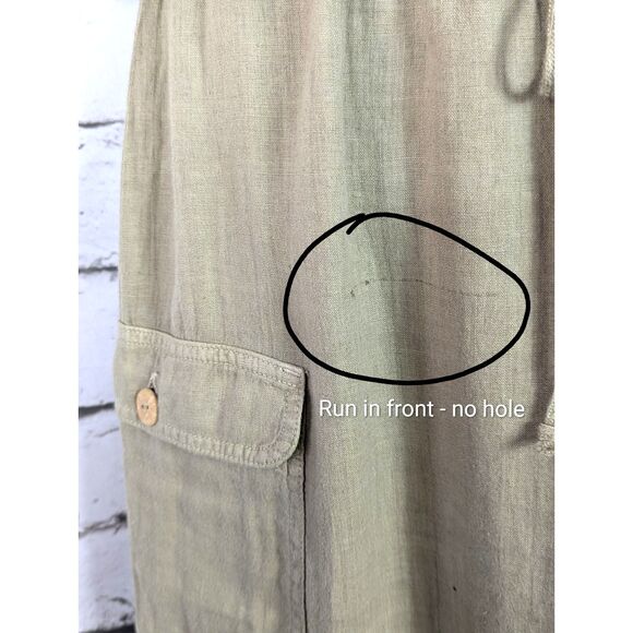 VINTAGE CAROLE LITTLE SPORT Safari Cargo 100% Linen Maxi Dress & Jacket USA M/L - Picture 8 of 9